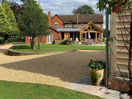 Decorative Building Aggregates Collection - Golden Gravel, Blue Slate, Black Ice, Limestone Clean, Staffordshire Pink, White, Scotch, Cobbles, Stones, Plum Slate, Blue Slate, Trent Gravel, Cotswold Chippings.