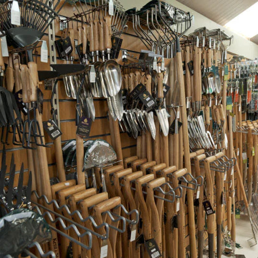 Tools Collection - Ox Tools, Spades, Forks, Trowels, Buckets, Wheelbarrows, Rakes, Shovels, Brushes, Hoes.