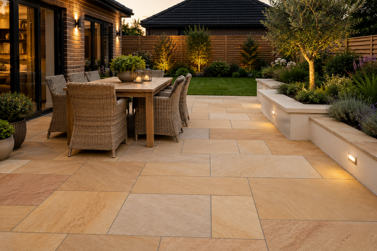 Buff Blend Sandstone Paving | 900x600x22mm Calibrated